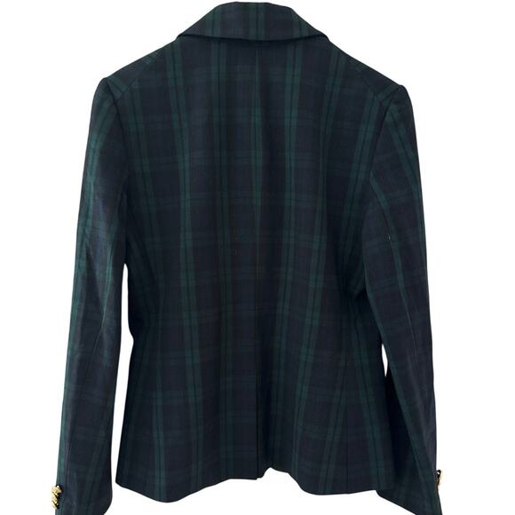 Andrea Behar x Boston Proper Chest‎ Emblem Chest Tartan Plaid Blazer Size 8 - Picture 3 of 9